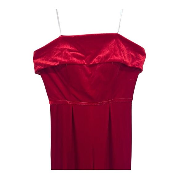MAC DUGGAL 26078I JUMPSUIT In RED Velvet Size 4 - Picture 5 of 10